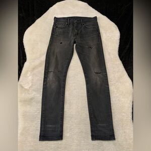 Levis 510 Mens Black‎ Denim Ripped Jeans Size 30x32 Skinny Pants